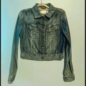 336 - I love H81 New York Denim Jean Jacket Juniors SZ Large